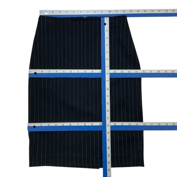 Theory Frieda Straight Skirt 00 Black Striped Mini ALTERED - Picture 4 of 12